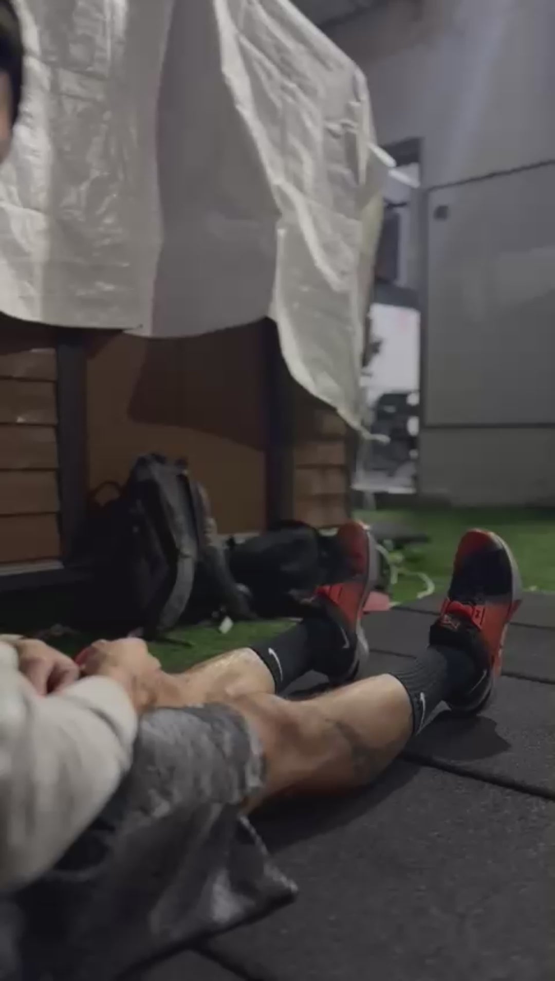 Load video: While seated, cross your left leg over your right. Loop the band around both feet. Move your right foot outward against the resistance.